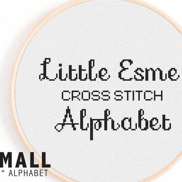 Small Curly Alphabet Cross Stitch Pattern - Little Esme Cross Stitch Alphabet - Small Cute Cross Stitch Alphabet Pattern - Cursive Font