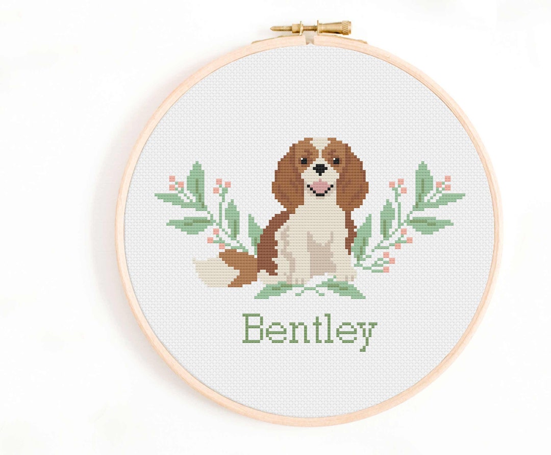 King Charles Cavalier Cross Stitch Pattern Personalise Your Dog