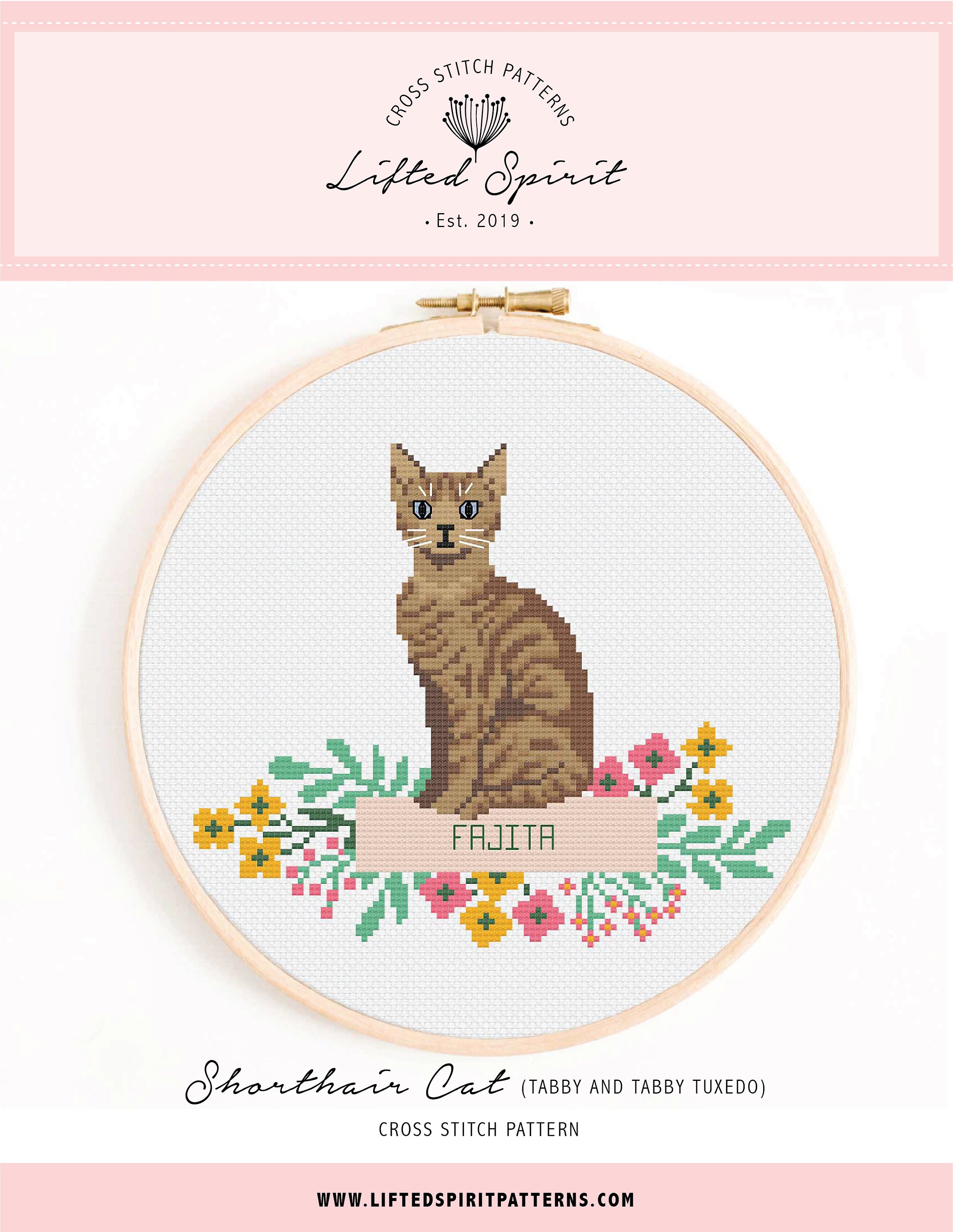 Tabby Cats shorthair Cross Stitch Pattern Personalise Your Cat Nameplate Pattern PDF Download. American Shorthair Tuxedo Cat Tabbies Etsy