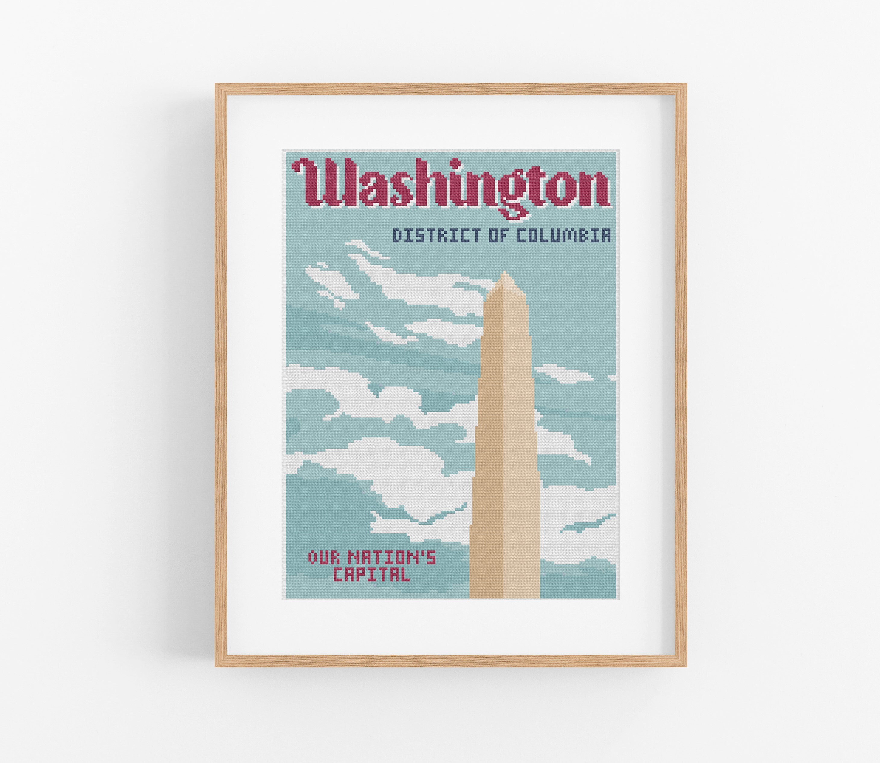 Washington Monument. Männer untersuchen Aluminiumkappe des Washington Monuments