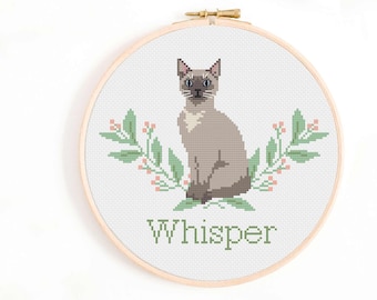Patrón de punto de cruz "Point Cats": Personaliza tu placa de identificación (Descarga PDF)
