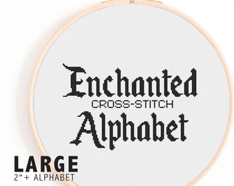 Full Alphabet Cross Stitch Pattern - Enchanted Magical Cross Stitch Alphabet - Princess-style Medium-Size Cross Stitch Alphabet Pattern