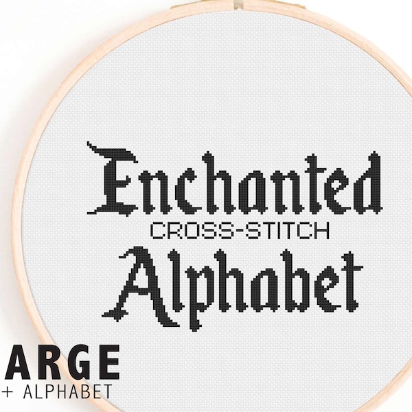 Full Alphabet Cross Stitch Pattern - Enchanted Magical Cross Stitch Alphabet - Princess-style Medium-Size Cross Stitch Alphabet Pattern