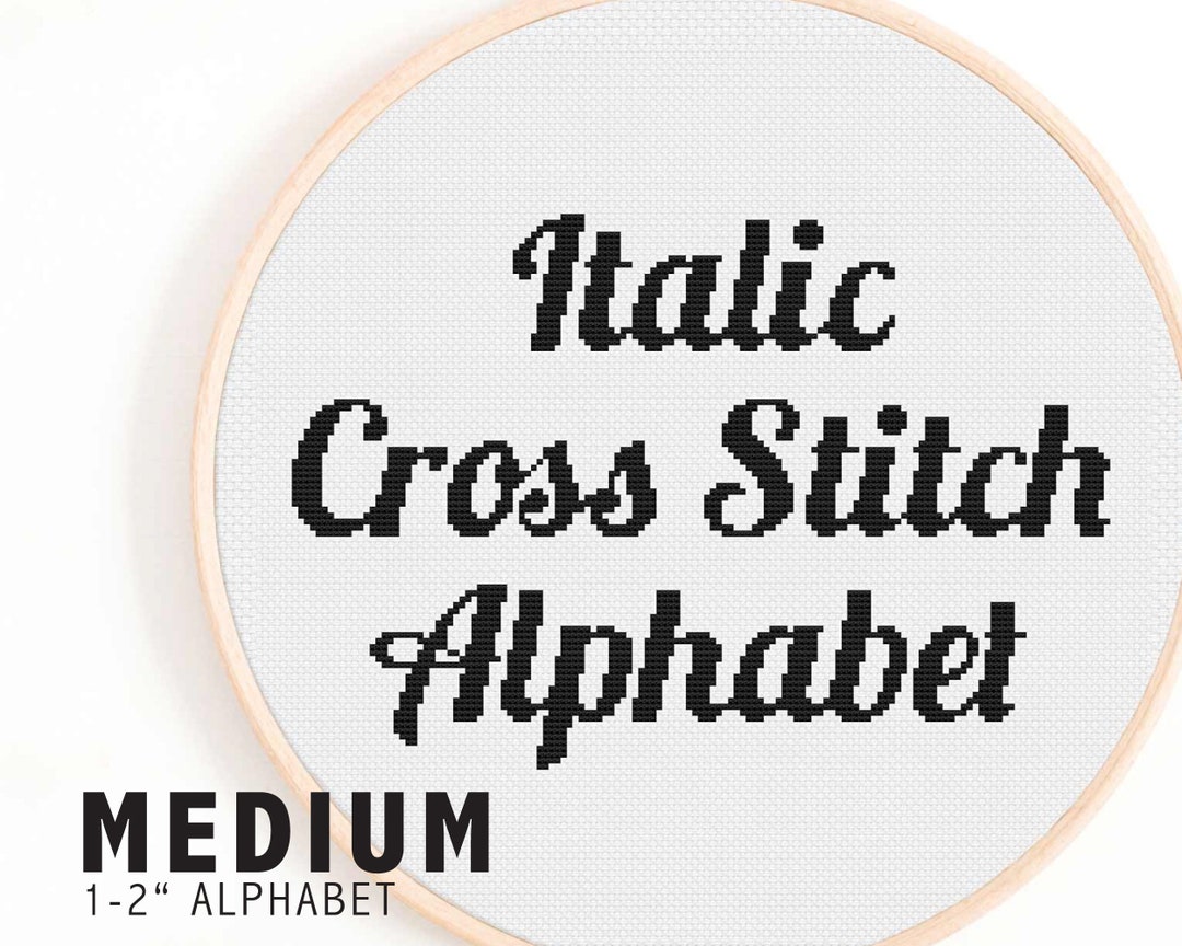 Full Alphabet Cross Stitch Pattern Clear Italic Cross Stitch Alphabet