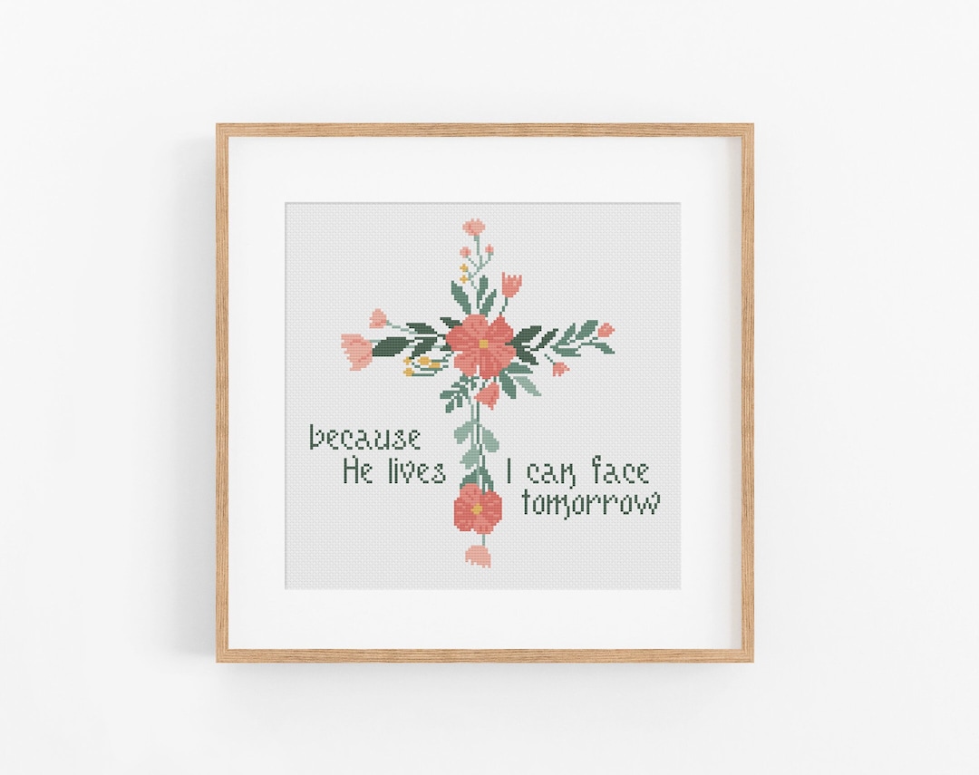 Floral Cross Stitch Pattern: Christian Bible Verse (PDF Pattern) - Etsy