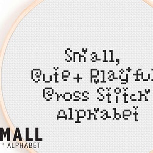 Small Alphabet Cross Stitch Pattern Cute and Playful Cross Stitch Alphabet Tiny Fun Cross Stitch Alphabet Pattern Loveheart Alphabet image 1