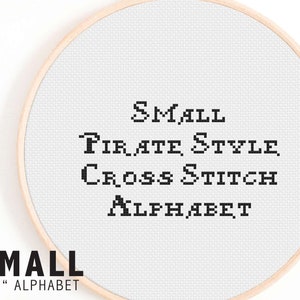 Small Alphabet Cross Stitch Pattern Pirate Style Cross Stitch Alphabet Tiny Pirate Style Cross Stitch Alphabet Pattern image 1