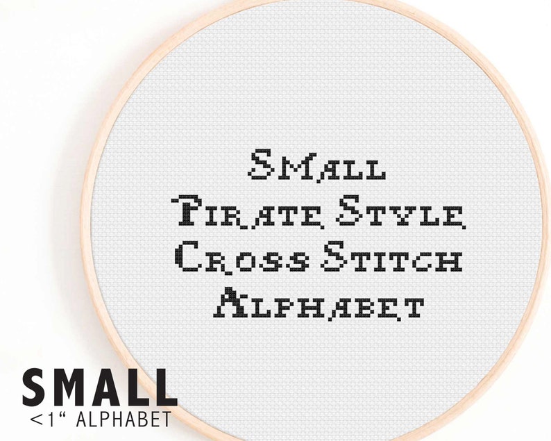 Small Alphabet Cross Stitch Pattern Pirate Style Cross Stitch Alphabet Tiny Pirate Style Cross Stitch Alphabet Pattern image 1