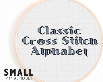 Full Alphabet Cross Stitch Pattern - Small Classic Cross Stitch Alphabet - Traditional Primitive Cross Stitch Alphabet - Multi-colored Font