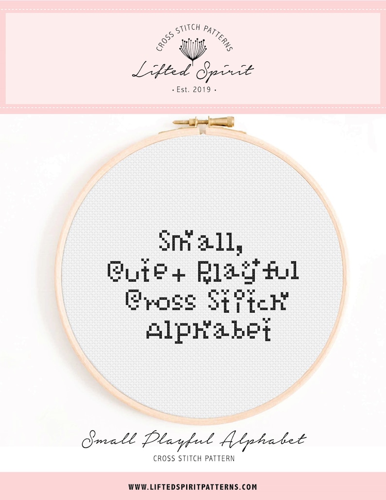 Small Alphabet Cross Stitch Pattern Cute and Playful Cross Stitch Alphabet Tiny Fun Cross Stitch Alphabet Pattern Loveheart Alphabet image 4