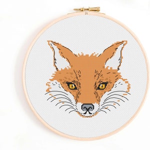 Fox Face - Wild Animal Cross Stitch Pattern - Fox Cross Stitch Pattern - Artistic Cross Stitch PDF. Backstitch Pattern