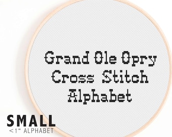 Small Alphabet Cross Stitch Pattern - Country and Western Style Cross Stitch Alphabet - Western Style Cross Stitch Alphabet Primitive