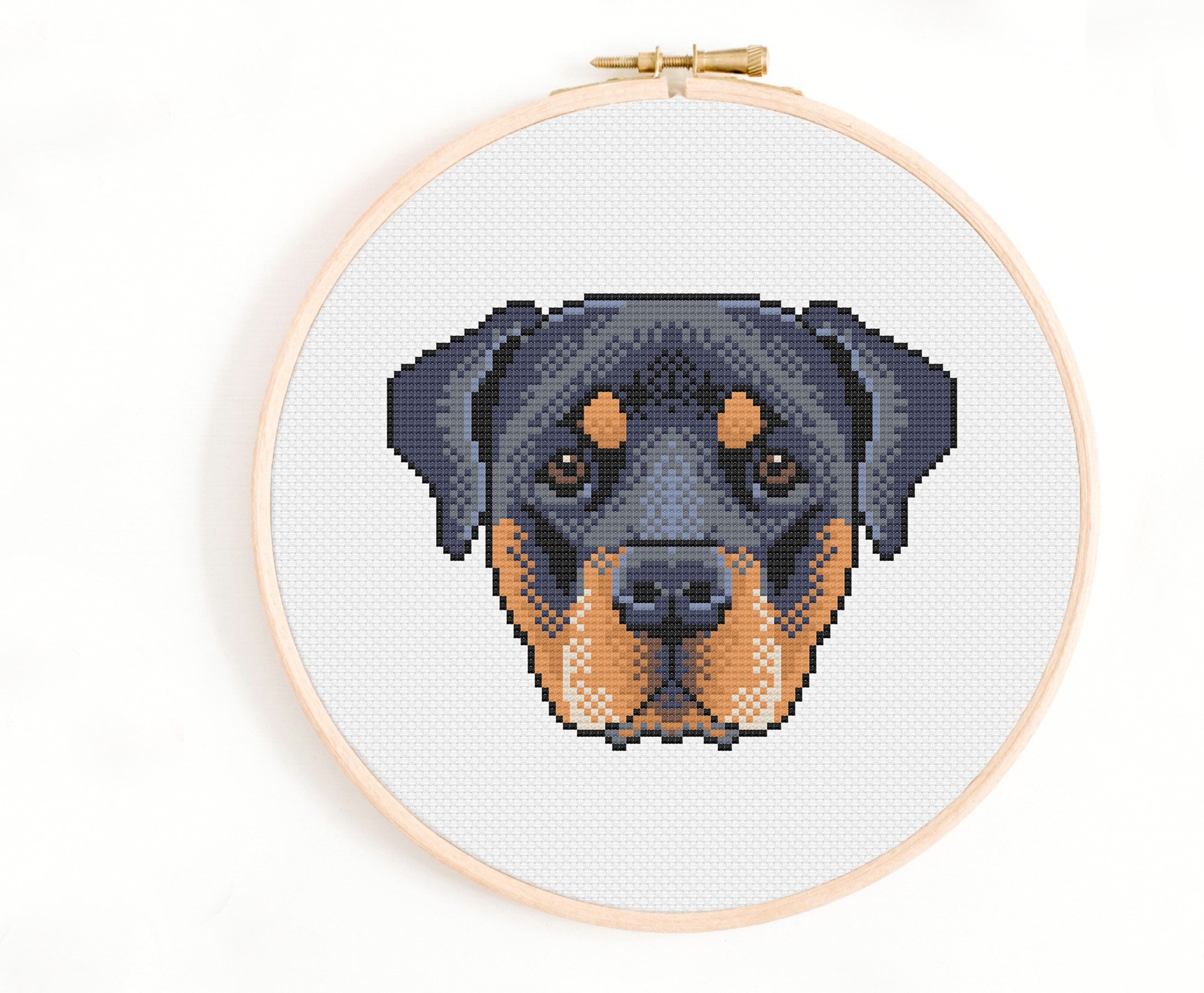 Rottweiler Cross Stitch Dog Portrait Cross Stitch Pattern Etsy Australia