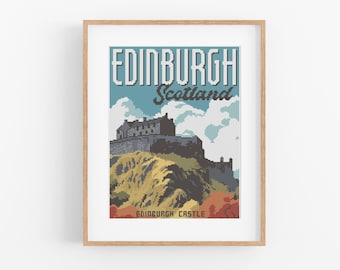 Vintage Edinburgh Castle Cross Stitch Pattern: Scottish Travel Design (PDF Download