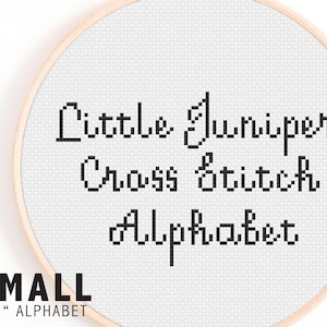 Alphabet Cross Stitch Pattern - Little Juniper Cross Stitch Alphabet - Small Cute Cross Stitch Alphabet Pattern - Cursive Font