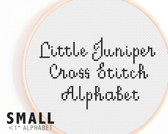 Alphabet Cross Stitch Pattern - Little Juniper Cross Stitch Alphabet - Small Cute Cross Stitch Alphabet Pattern - Cursive Font