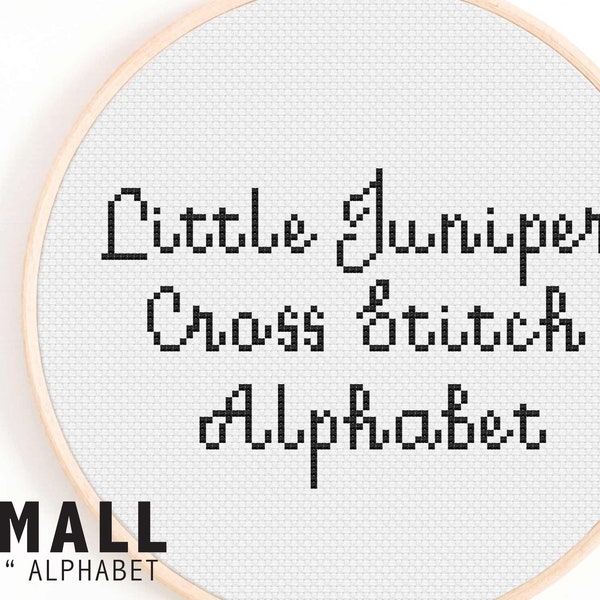 Alphabet Cross Stitch Pattern - Little Juniper Cross Stitch Alphabet - Small Cute Cross Stitch Alphabet Pattern - Cursive Font