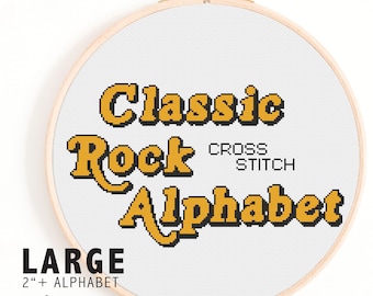 Classic Rock Alphabet Cross Stitch Pattern (Digital Download)