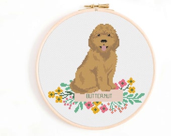 Cockapoo / Cavapoo Cross Stitch Pattern - Personalise Your Dog Nameplate Pattern PDF Instant Download. Cockerpoo Cross Stitch / Sproodle