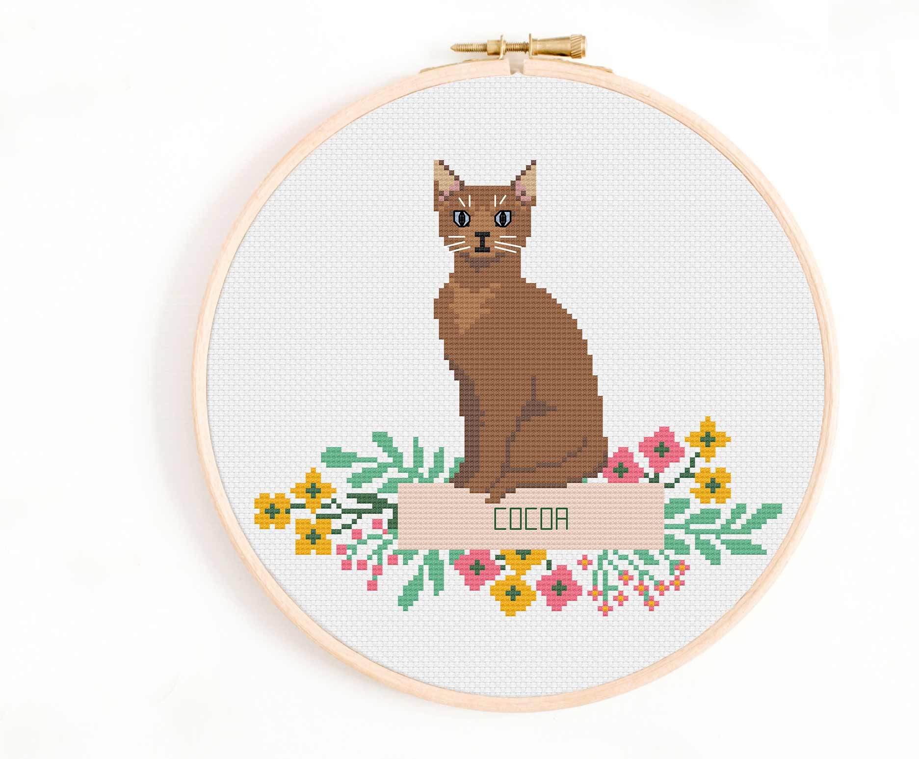 Solid Color and Tuxedo Shorthair Cats Cross Stitch Pattern