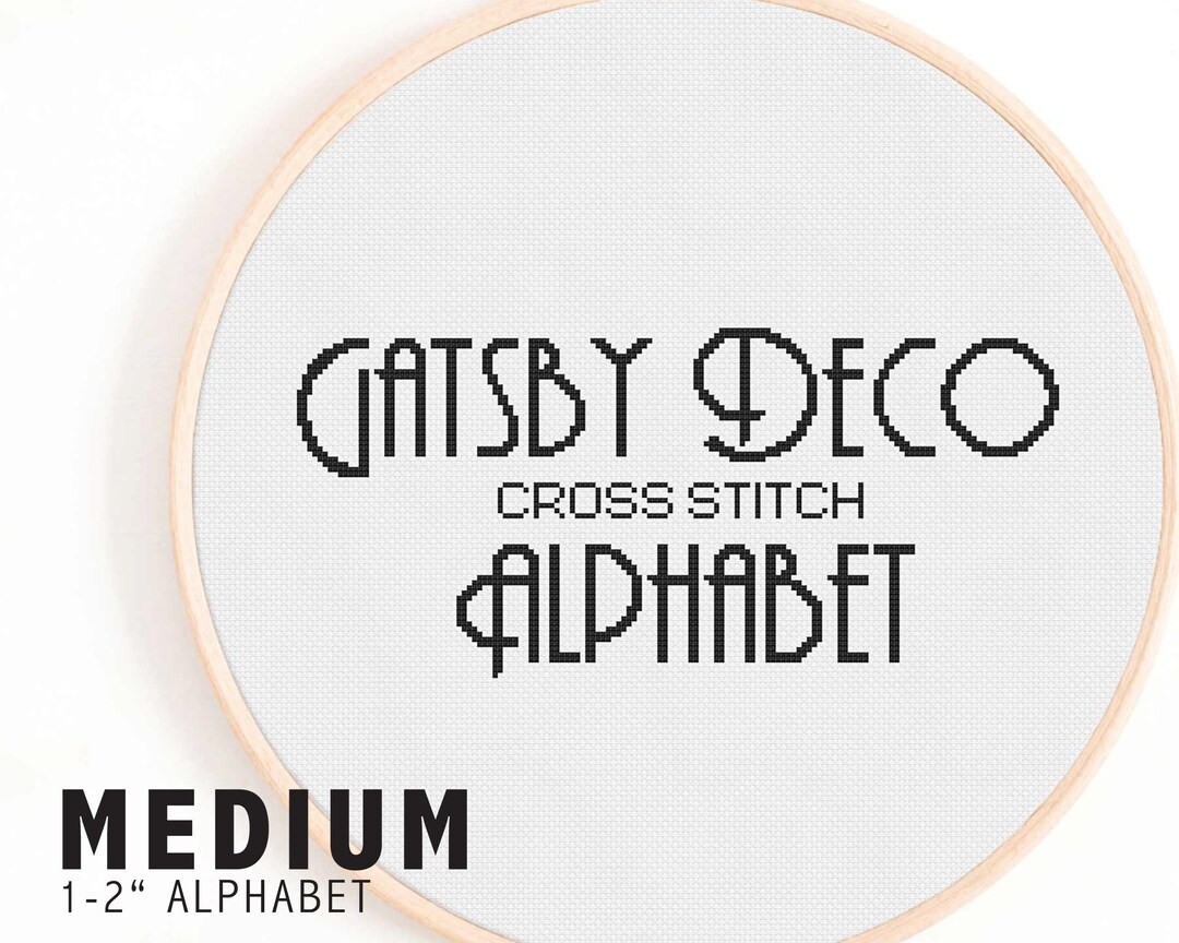 Full Alphabet Cross Stitch Pattern Gatsby Art Deco Cross Stitch