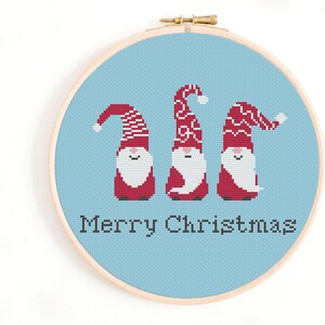 Scandinavian Santas - Cute Christmas Cross Stitch Pattern - Santa Cross Stitch Pattern - Swedish Cross Stitch PDF. God Jul Pattern.