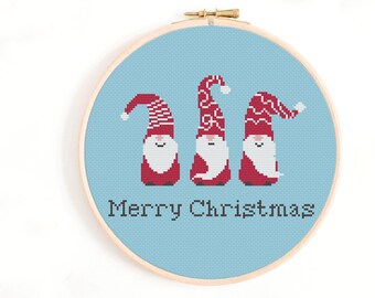 Scandinavian Santas - Cute Christmas Cross Stitch Pattern - Santa Cross Stitch Pattern - Swedish Cross Stitch PDF. God Jul Pattern.