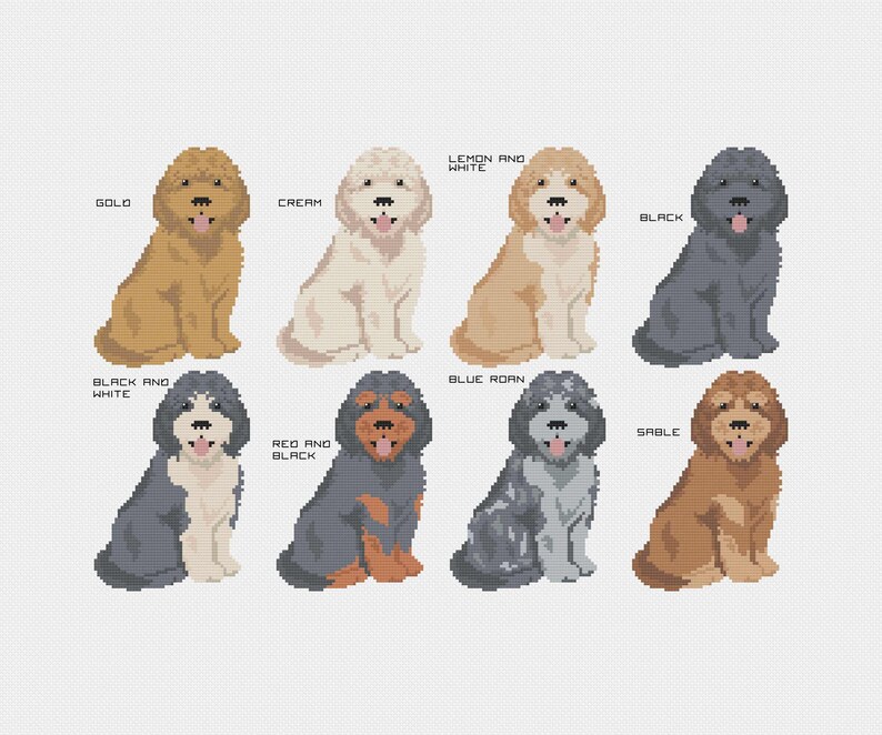 Cockapoo / Cavapoo Cross Stitch Pattern - Personalise Your Dog Nameplate Pattern PDF Instant Download. Cockerpoo Cross Stitch / Sproodle image 2