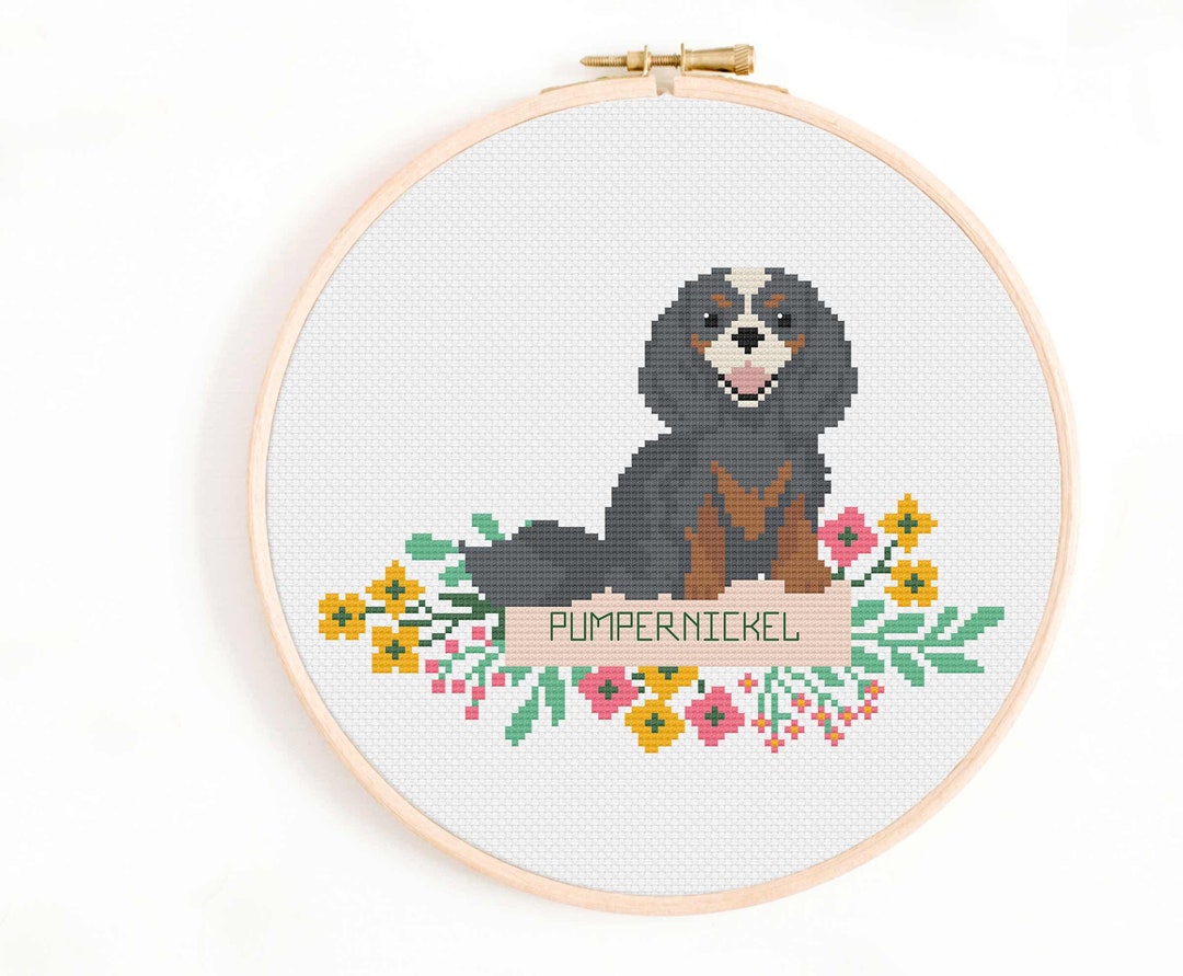 King Charles Cavalier Cross Stitch Pattern Personalise Your Dog