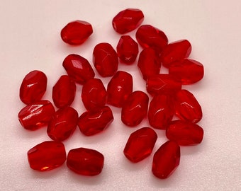 Vintage Czech Translucent Fire Polish Glass Beads