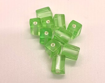 Vintage Green Italian Lucite Cubes with a slight twist