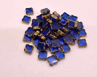 Clover Shape Translucent Beads with Bronze edging