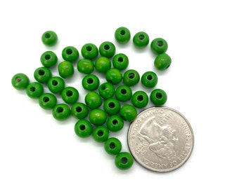 Green wood beads