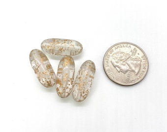 Crystalline gold splattered Lucite beads