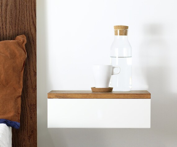 Floating Nightstand With Drawer Bedside Table Floating Etsy