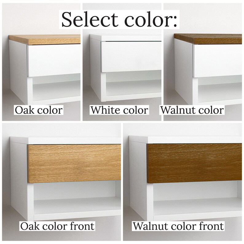 White Bedside Table / Floating Nightstand / Floating Shelves / Etsy