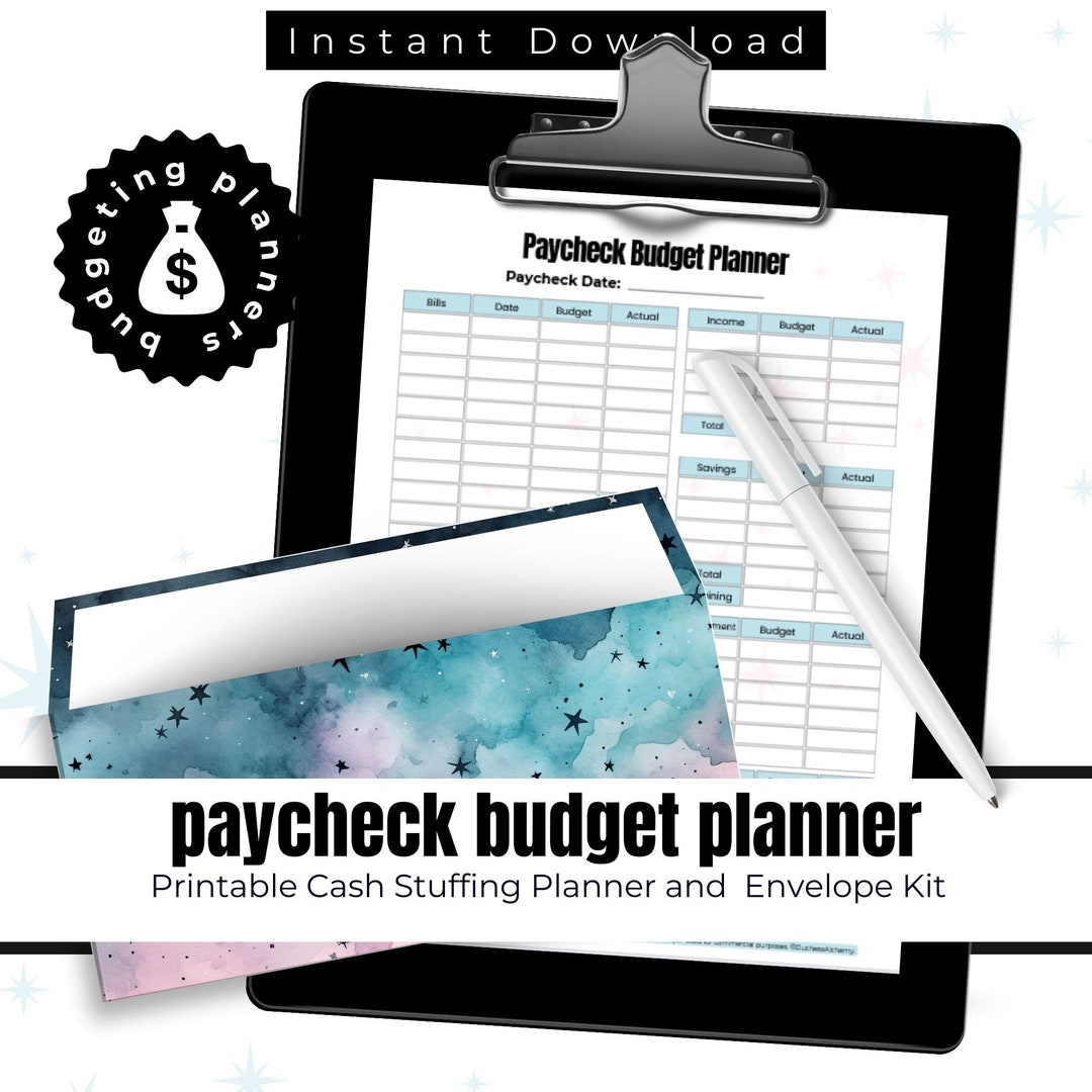 Paycheck Planner & Cash Envelope Chart Your Earnings With Etsy