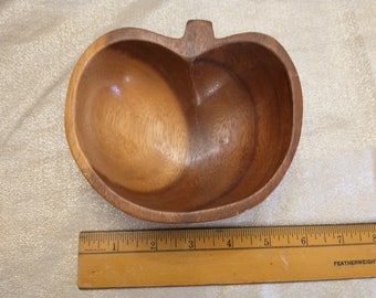 Small wooden pumpkin shaped bowl