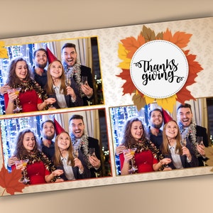 Modelo de cabine fotográfica 4x6 outono para ação de graças, amizade, chá de panela, feriado, casamento, aniversário, doce 16 quinceañera