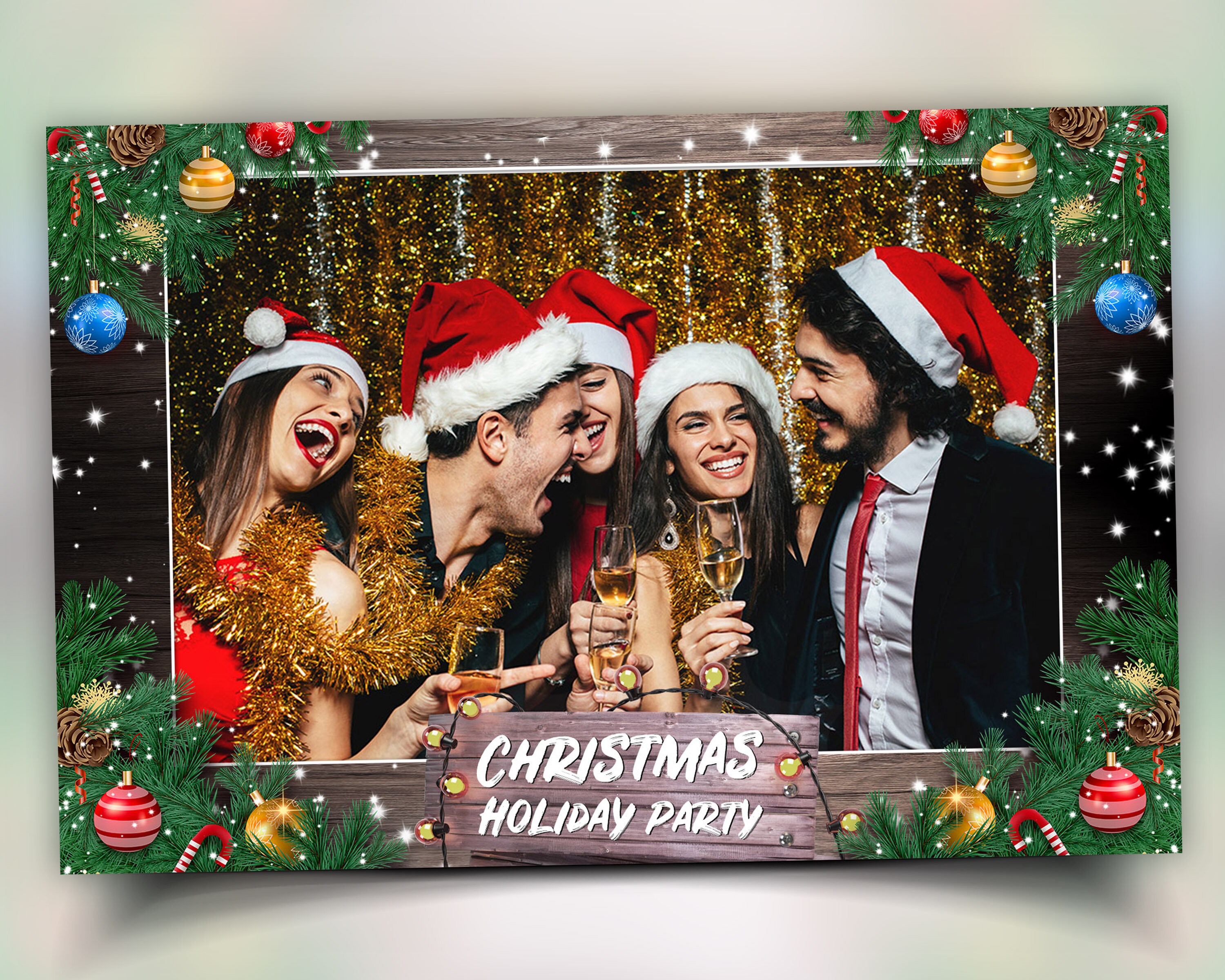 Christmas Photo Booth Template Holiday Party Merry Christmas and New Year 4x6 Xmas Photobooth Template Etsy