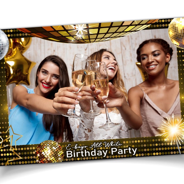 Disco Party, New Year, Holiday, Night Party, Festival Celebration, Photo Booth Template, 4x6 Photobooth Template