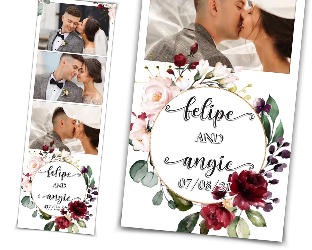 Wedding Photobooth Template, Floral Photo Booth Template, Photo Booth