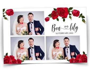 Red Rose Wedding Photobooth template 4x6