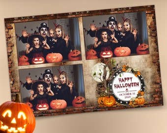 Halloween Photo Booth Template 4x6 Photobooth Pumpkin Template Strip