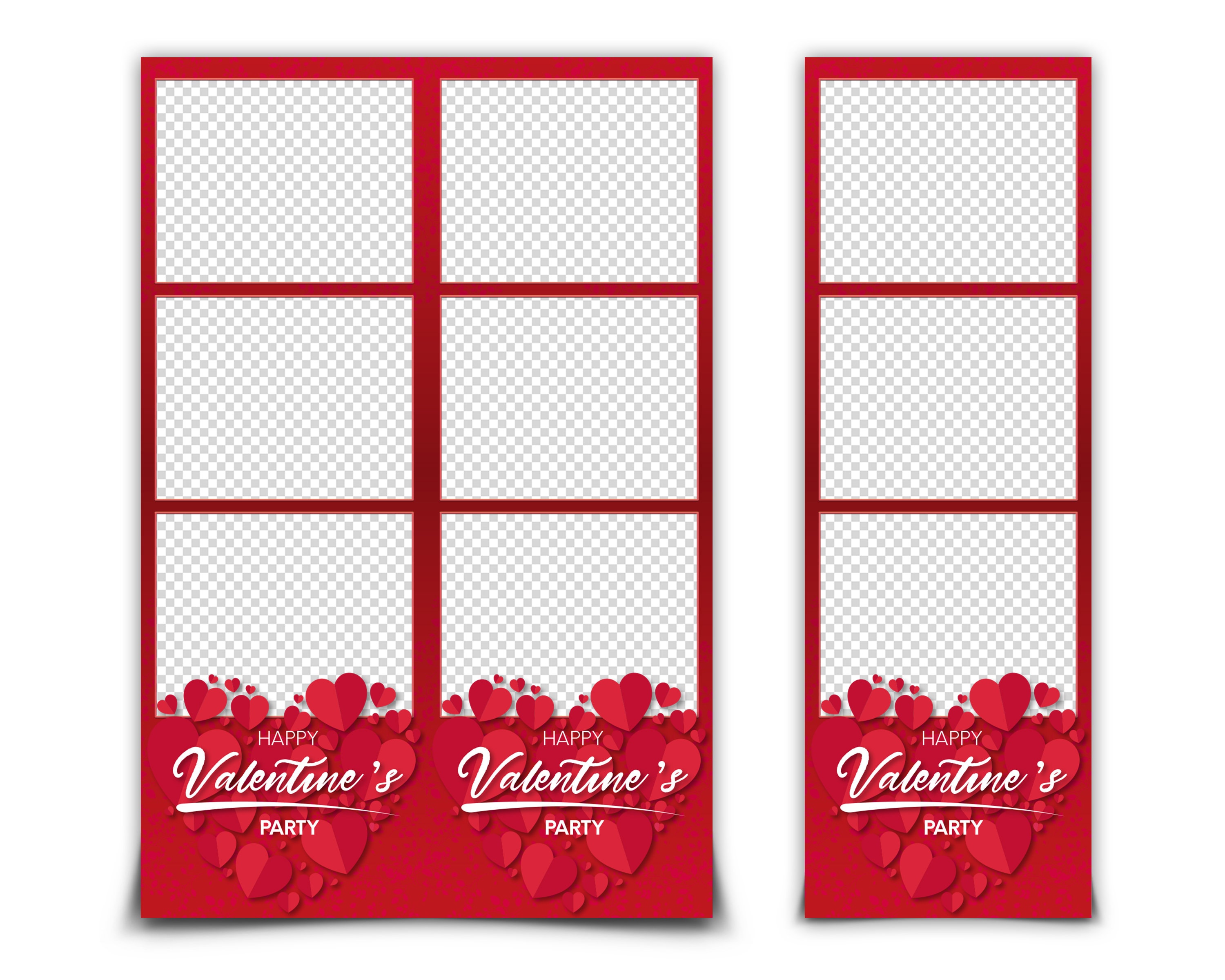 Valentine Day Photo Booth Template Love Pink 2x6 photobooth Etsy