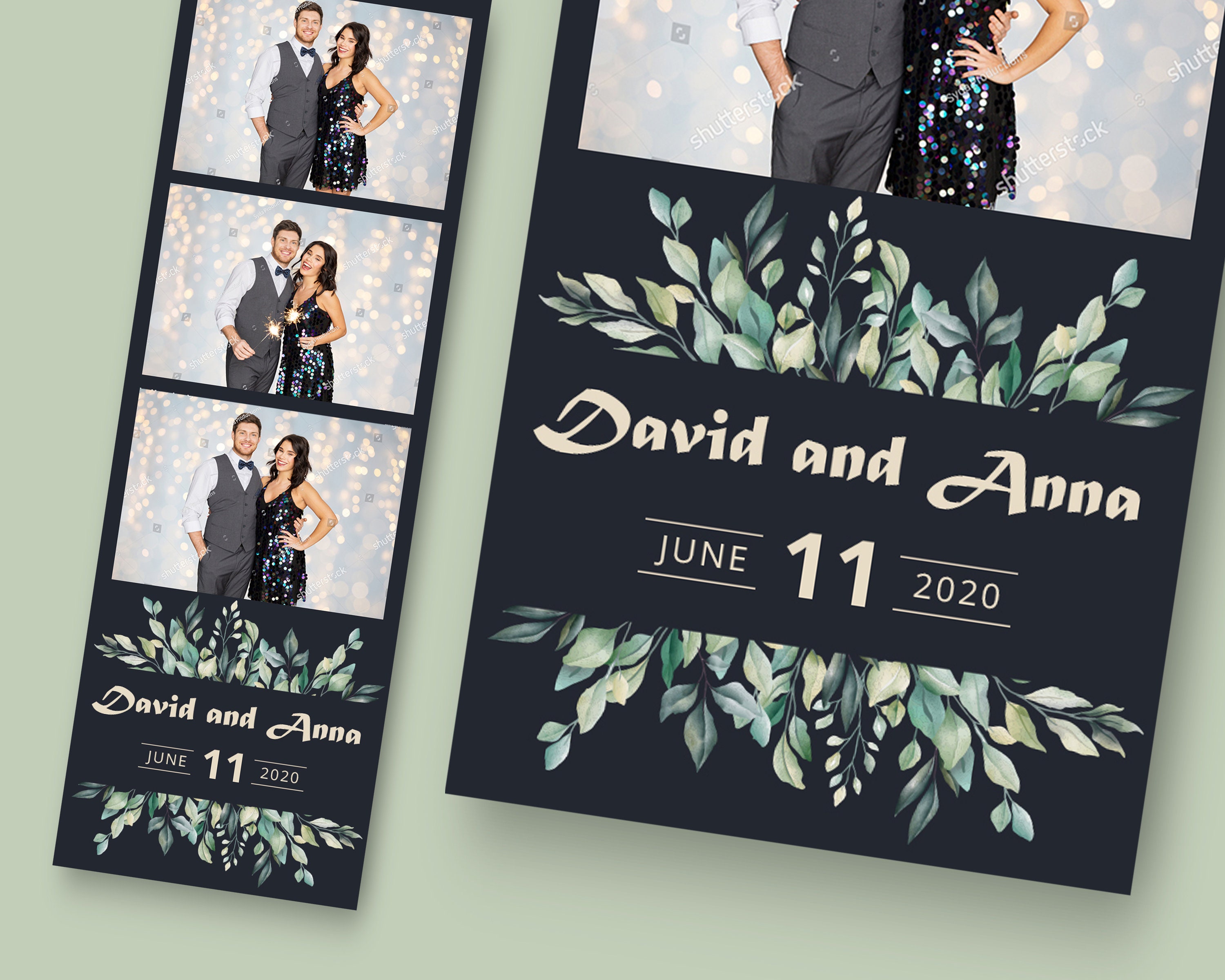 Wedding Photo Booth Template Floral Photo Booth Template 2x6 Strip