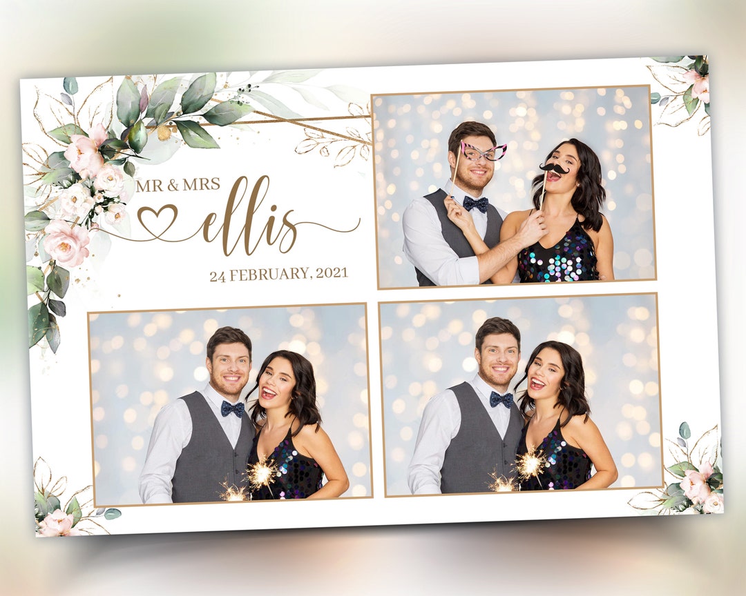 Wedding Photobooth Template 4x6 With Floral Blush Flowers and Etsy UK Wedding Photobooth Template 4x6 With Floral Blush Flowers and Etsy UK