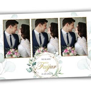 Wedding photo booth template with eucalyptus 4x6 Mirror Booth 3 Photos Photobooth Template