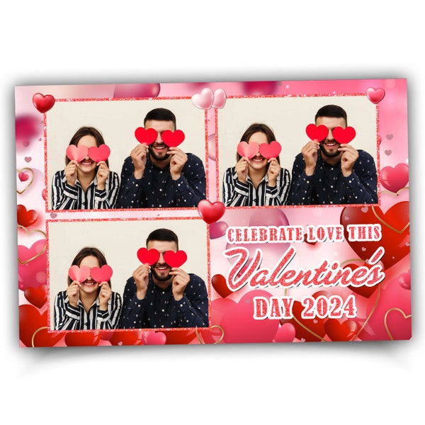 Red Valentine Heart Love Photo Booth Template Birthday Love Valentine Photobooth Mirror Salsa Touchpix DSLR Darkroom ipad