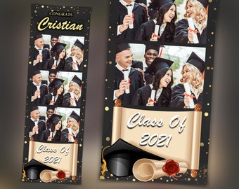 Photo Booth Template Graduation, Class of 2021, Grad, Prom Photobooth Template for photo booth PNG PSD JPG